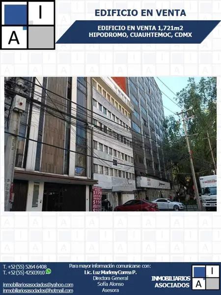 ¡EDIFICIO EN VENTA! HIPODROMO, CUAUHTEMOC, CDMX