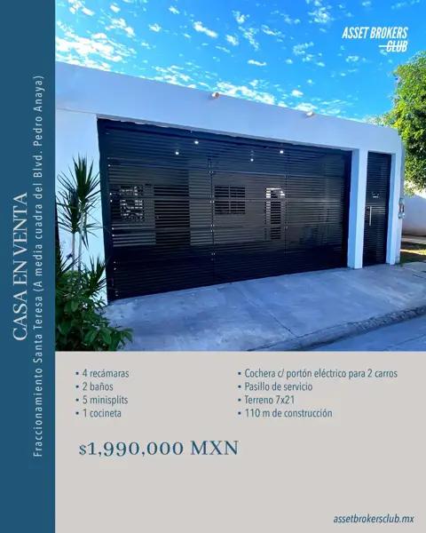 Casa en venta en Santa Teresa, Ahome, Sinaloa