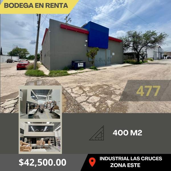 BODEGA EN RENTA EN INDUSTRIAL LAS CRUCES