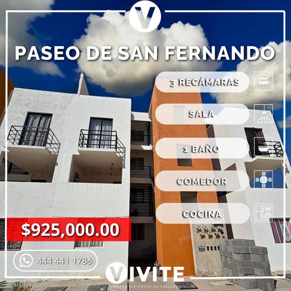 Departamento en venta en Paseo de San Fernando, Soledad de Graciano Sánchez, San Luis Potosí