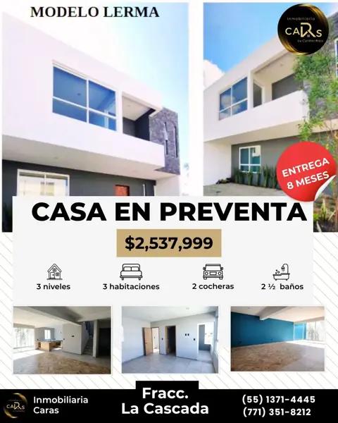 CASA EN VENTA FRACCIONAMIENTO LA CASCADA RESIDENCIAL PACHUCA DE SOTO HIDALGO
