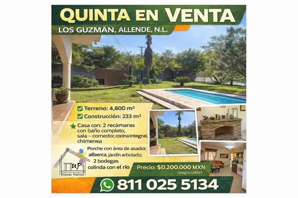 QUINTA EN VENTA, ALLENDE N.L.
