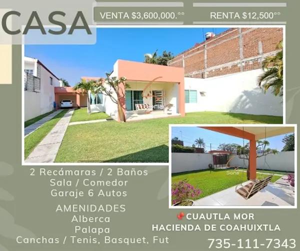 CASA EN VILLA DE AYALA  MORELOS RENTA  O VENTA  

 FRACCIONAMIENTO COAHUIXTLA