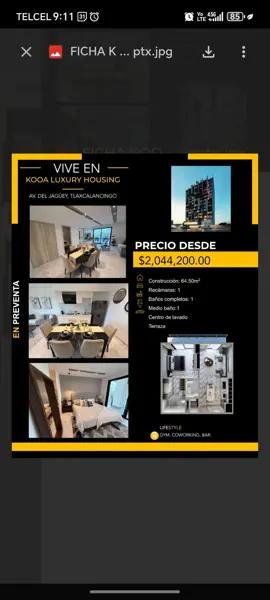 Departamentos en Pre Venta   en Atlixcáyotl