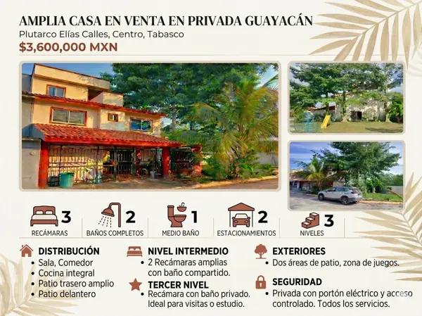 Amplia Casa en Venta en Privada Guayacán
