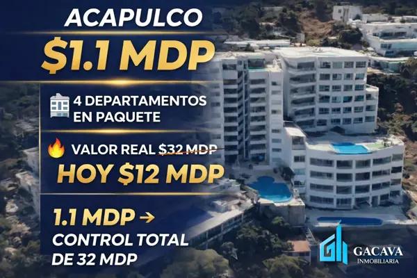 ?? SOLO INVERSIONISTAS | PAQUETE DE 4 DEPARTAMENTOS EN ACAPULCO POR DEBAJO DE SU VALOR