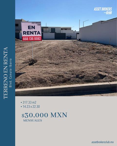 TERRENO EN RENTA BOULEVARD CANUTO IBARRA TERRENO EN RENTA BOULEVARD CANUTO IBARRA