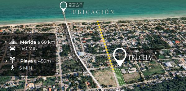 LOTES EN VENTA EN TELCHAC A 450M DE LA PLAYA