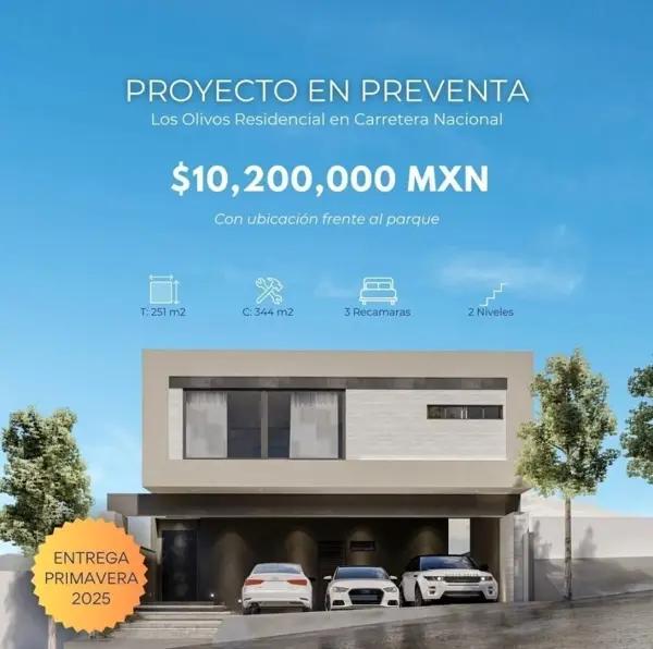Casa en PREVENTA en Los OLIVOS en el Barro en Monterrey NL