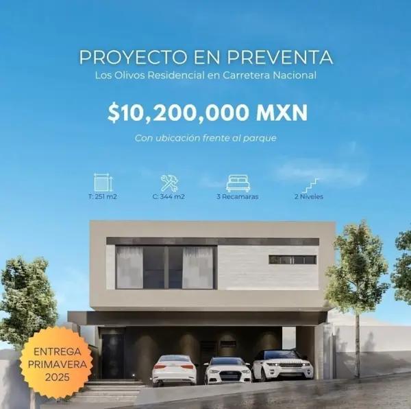 Casa en PREVENTA en Los OLIVOS en el Barro en Monterrey NL