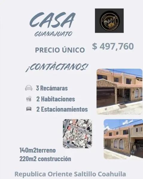 CASA EN GUANAJUATO SALTILLO COAHUILA