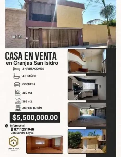 Casa en venta en zona residencial Granjas San Isidro, Torreón