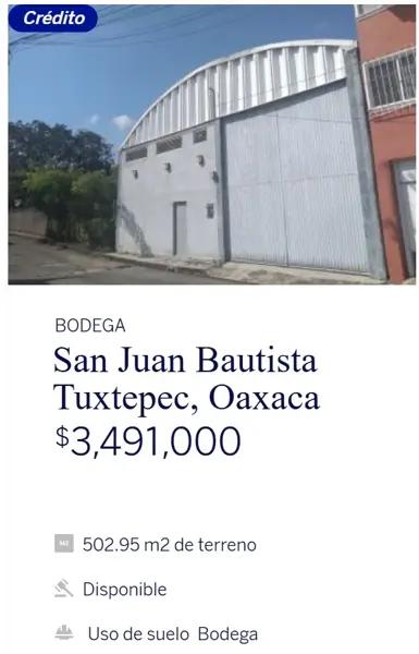Bodega en remate en Oaxaca, San Juan Bautista Tuxtepec, Oaxaca
