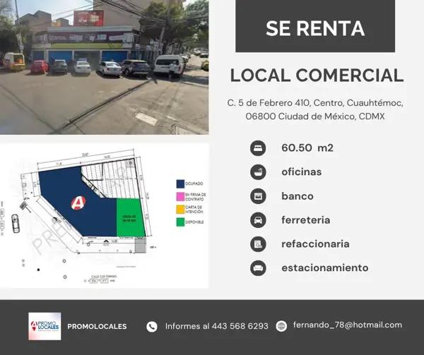 ¡Haz crecer tu negocio en el Centro de CDMX!
Local disponible en C. 5 de Febrero #410, Col. Centro ¡Haz crecer tu negocio en el Centro de CDMX!
Local disponible en C. 5 de Febrero #410, Col. Centro