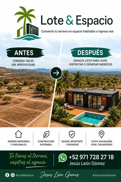 Casa en Venta Cerca de Playa Azul, Oaxaca | Terreno + Casa Modular desde $550,000