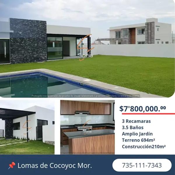 Casa Lomas de Cocoyoc  Morelos 
 NUEVA...