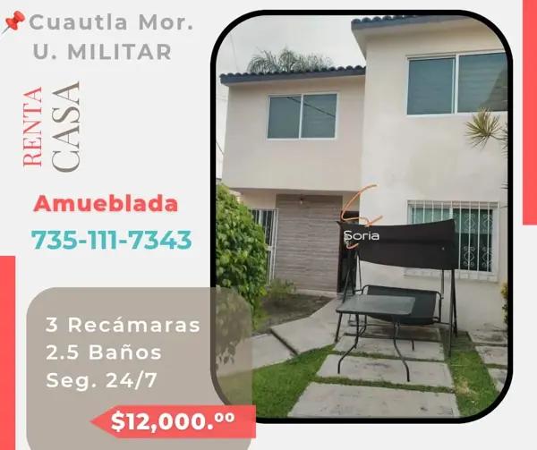 Casa en Renta Amueblada en la Unidad Militar Cuautla.

COL. MIGUEL HIDALGO

Segura, a un costado de