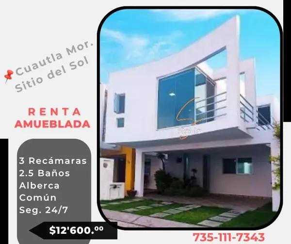 RENTA CASA EN CUAUTLA MORELOS 

CASA AMUEBLADA EN FRACCIONAMIENTO SITIO DEL SOL