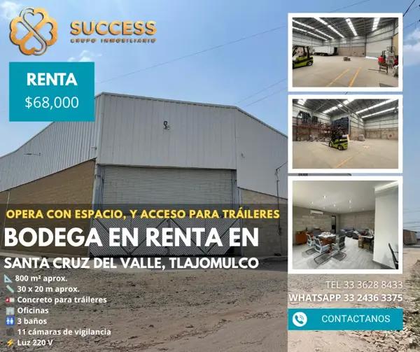 Bodega en Renta – Santa Cruz del Valle, Tlajomulco