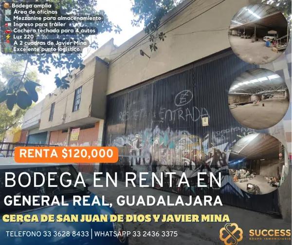 Bodega en Renta – Col. General Real, Guadalajara