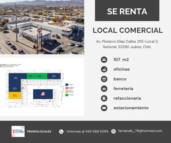 ¡Locales en renta en excelente ubicación en Juárez!