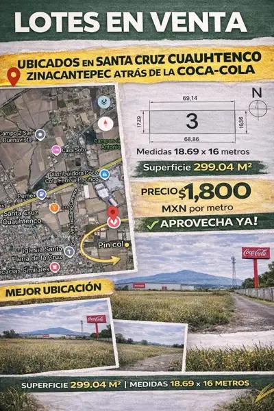 LOTES EN SANTA CRUZ CUAHUTENCO
