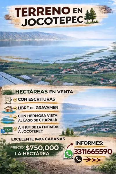 Terreno turístico campestre en venta en  Jocotepec - Oportunidad de inversión