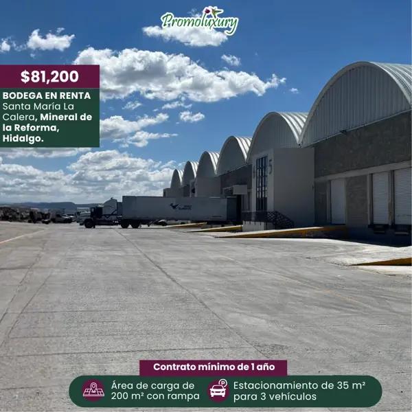 BODEGA EN RENTA– CARRETERA PACHUCA–CIUDAD SAHAGÚN
