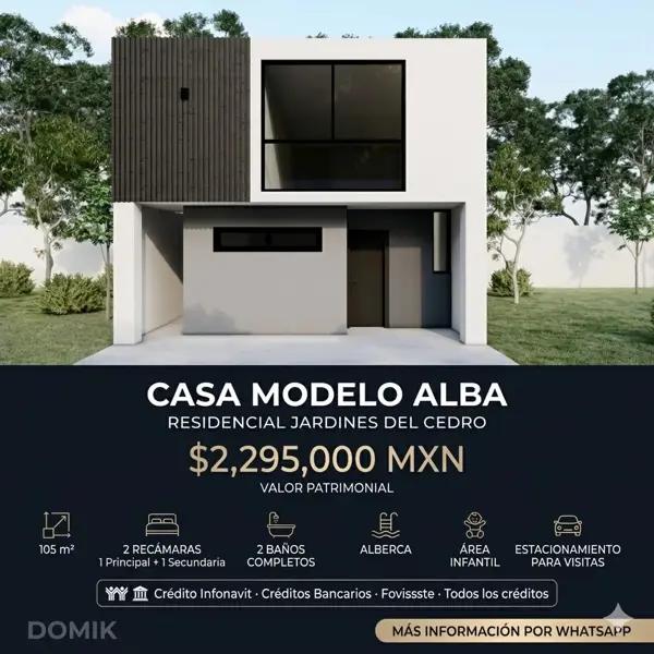 EN VENTA - Casa modelo Alba en Residencial Jardines del Cedro - $2,295,000 MXN