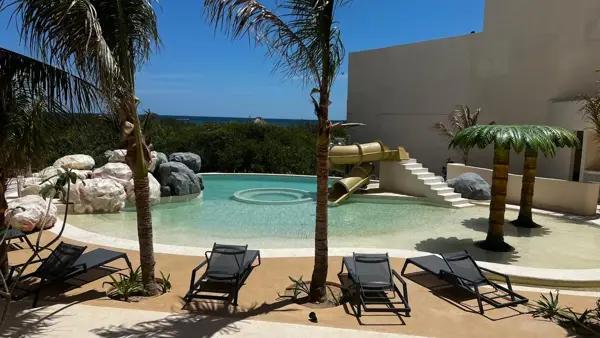 DEPARTAMENTO NUEVO EN VENTA FRENTA AL MAR ZONA DORADA TELCHAC 4 RECAMARAS + FLEX