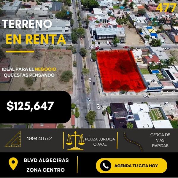 Terreno Comercial en Renta en Blvd. Algeciras, León