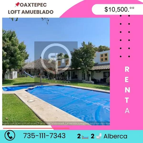 RENTA LOFT EN OAXTEPEC
AMUEBLADO
$10,500.°° RENTA LOFT EN OAXTEPEC
AMUEBLADO
$10,500.°°