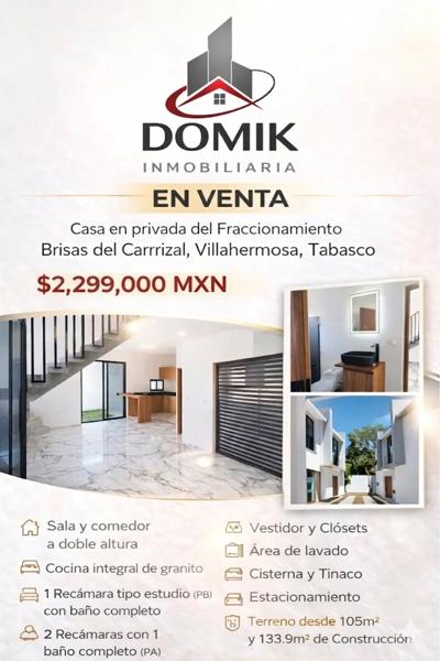 Bonita casa de tipo residencial en privada del Fraccionamiento Brisas del Carrizal