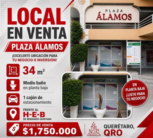 Local Comercial en Venta en Plaza Álamos, Colinas del Parque, Querétaro