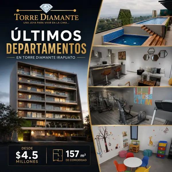 En venta moderno departamento con alberca en Villas de Irapuato