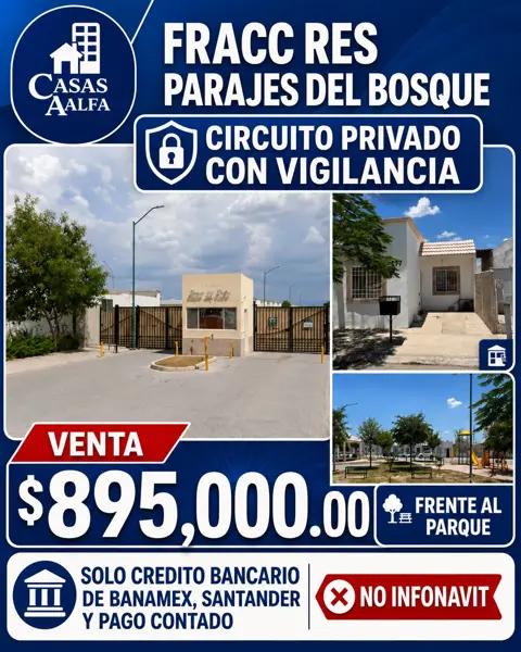 VENTA CASA EN CIRCUITO PRIVADO, FRENTE AL PARQUE COMO NUEVA