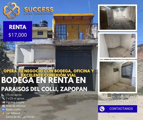 Bodega en Renta – Paraísos del Colli, Zapopan