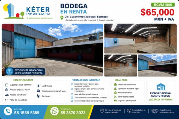 Bodega en Renta en Ecatepec de Morelos