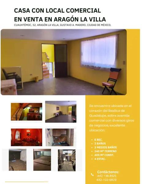 CASA CON LOCAL COMERCIAL EN VENTA EN ARAGÓN LA VILLA