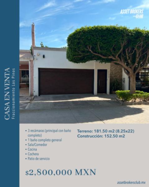 CASA EN VENTA FRACCIONAMIENTO LOS PINOS CASA EN VENTA FRACCIONAMIENTO LOS PINOS