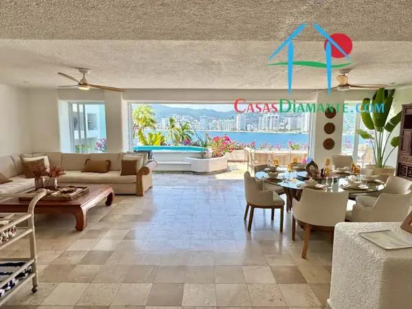 Departamento de playa en renta vacacional con terraza, jacuzzi y vista al mar