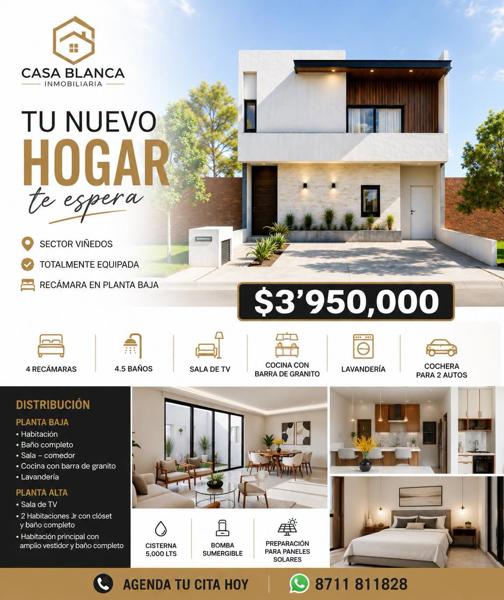 Casa en venta en Los Viñedos, Torreón, Coahuila de Zaragoza