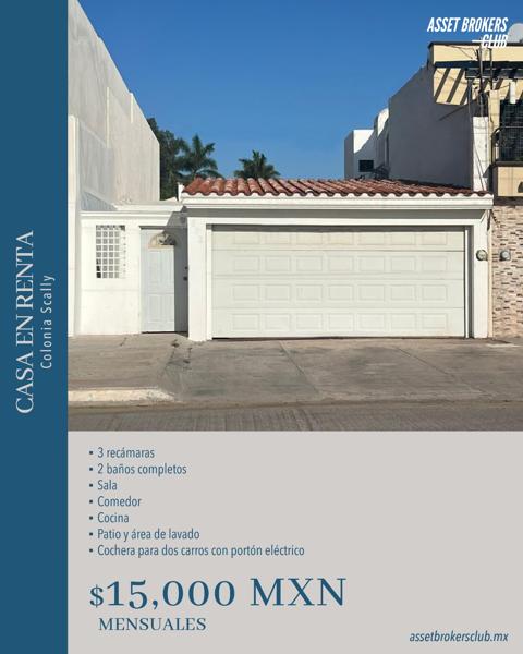 CASA EN RENTA COLONIA SCALLY