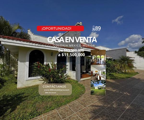 Casa en Venta en Mérida, Yucatán, en Colonia Mexico Norte, un piso