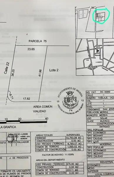 Terreno en venta en privada Temozon Norte Terreno en venta en privada Temozon Norte