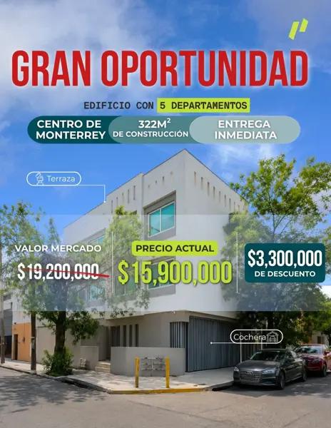 Edificio con 5 Departamentos en VENTA en Zona Centro de Monterrey, Nuevo León Edificio con 5 Departamentos en VENTA en Zona Centro de Monterrey, Nuevo León