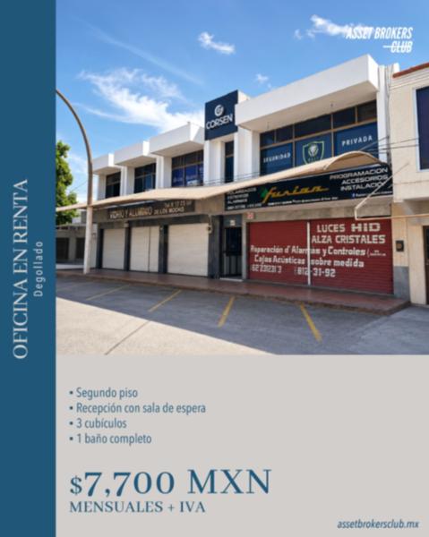OFICINA EN RENTA SECTOR CENTRO DEGOLLADO