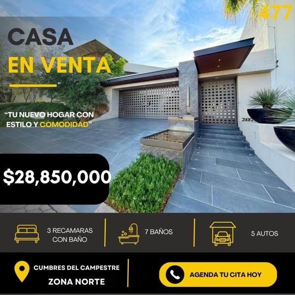 Casa en Venta en Cumbres del Campestre, León - Amplia Residencia en Zona Exclusiva
