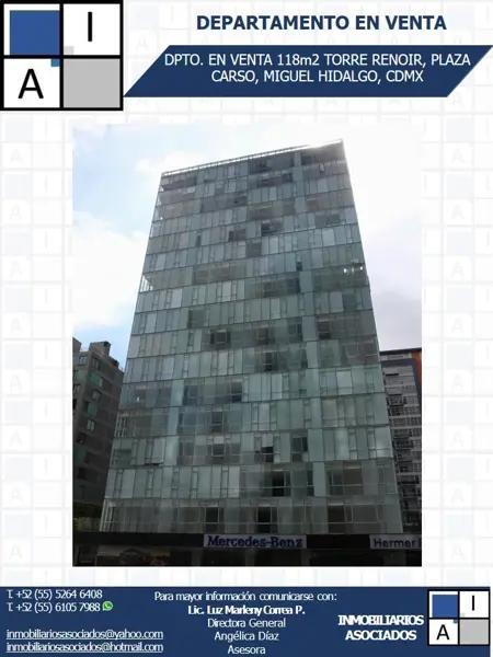 ¡DEPARTAMENTO EN VENTA! TORRE RENOIR, PLAZA CARSO, CDMX ¡DEPARTAMENTO EN VENTA! TORRE RENOIR, PLAZA CARSO, CDMX