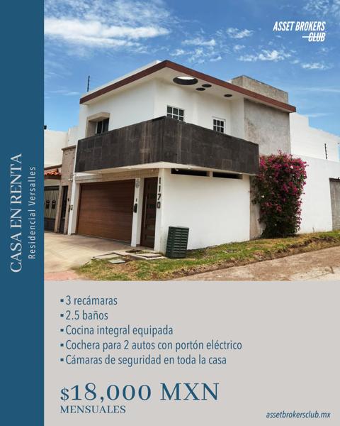 CASA EN RENTA VERSALLES RESIDENCIAL